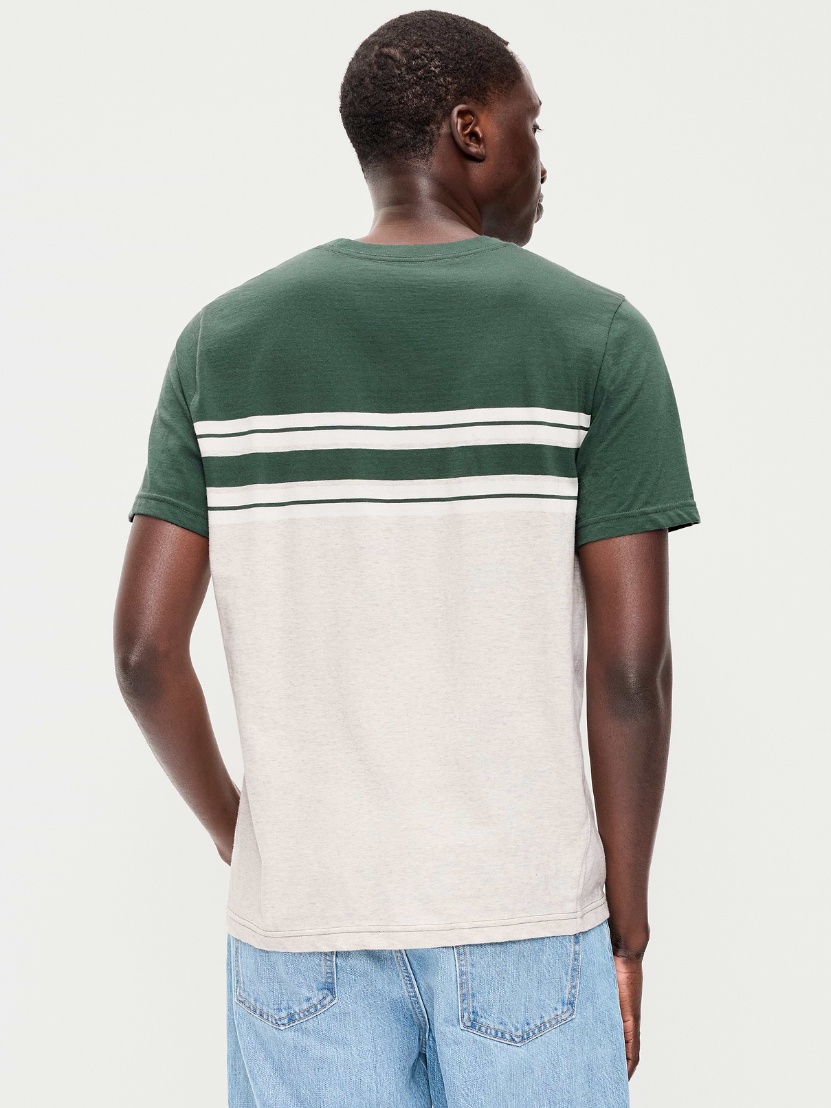 L'image numéro 2 présente T-shirt ras du cou à rayures