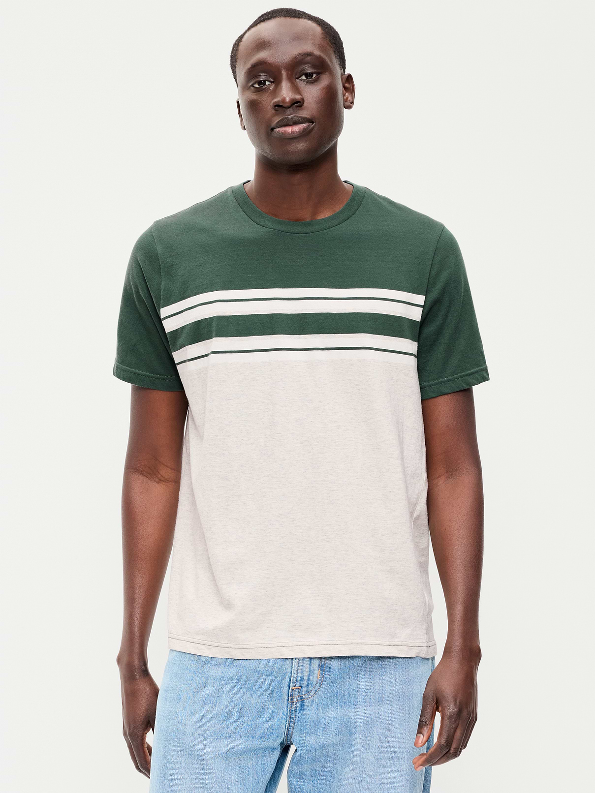 L'image numéro 1 présente T-shirt ras du cou à rayures