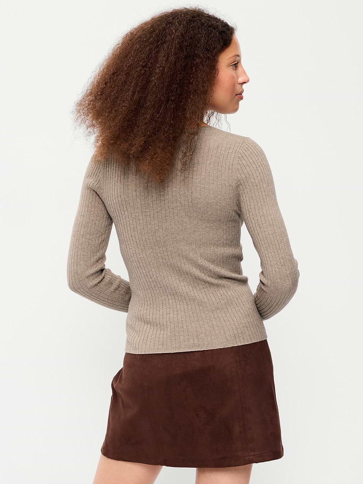 Image number 2 showing, Crew-Neck Long-Sleeve Ribbed Top