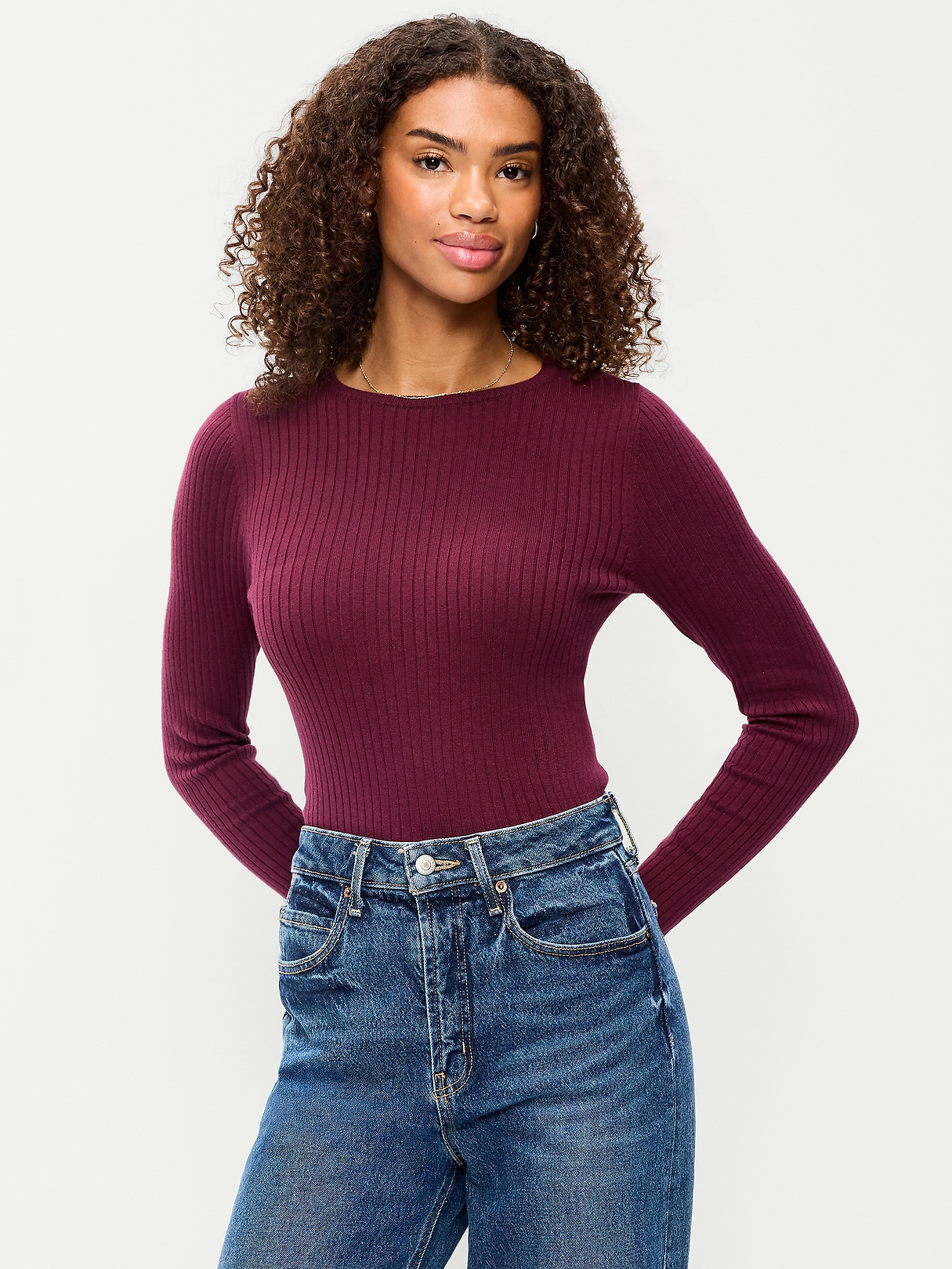 SoSoft Lite Crew-Neck Long-Sleeve Ribbed Top | Old Navy