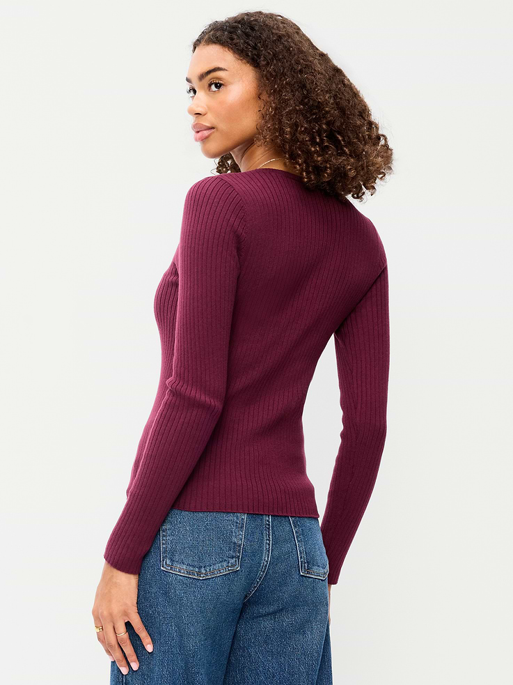 Image number 2 showing, Crew-Neck Long-Sleeve Ribbed Top