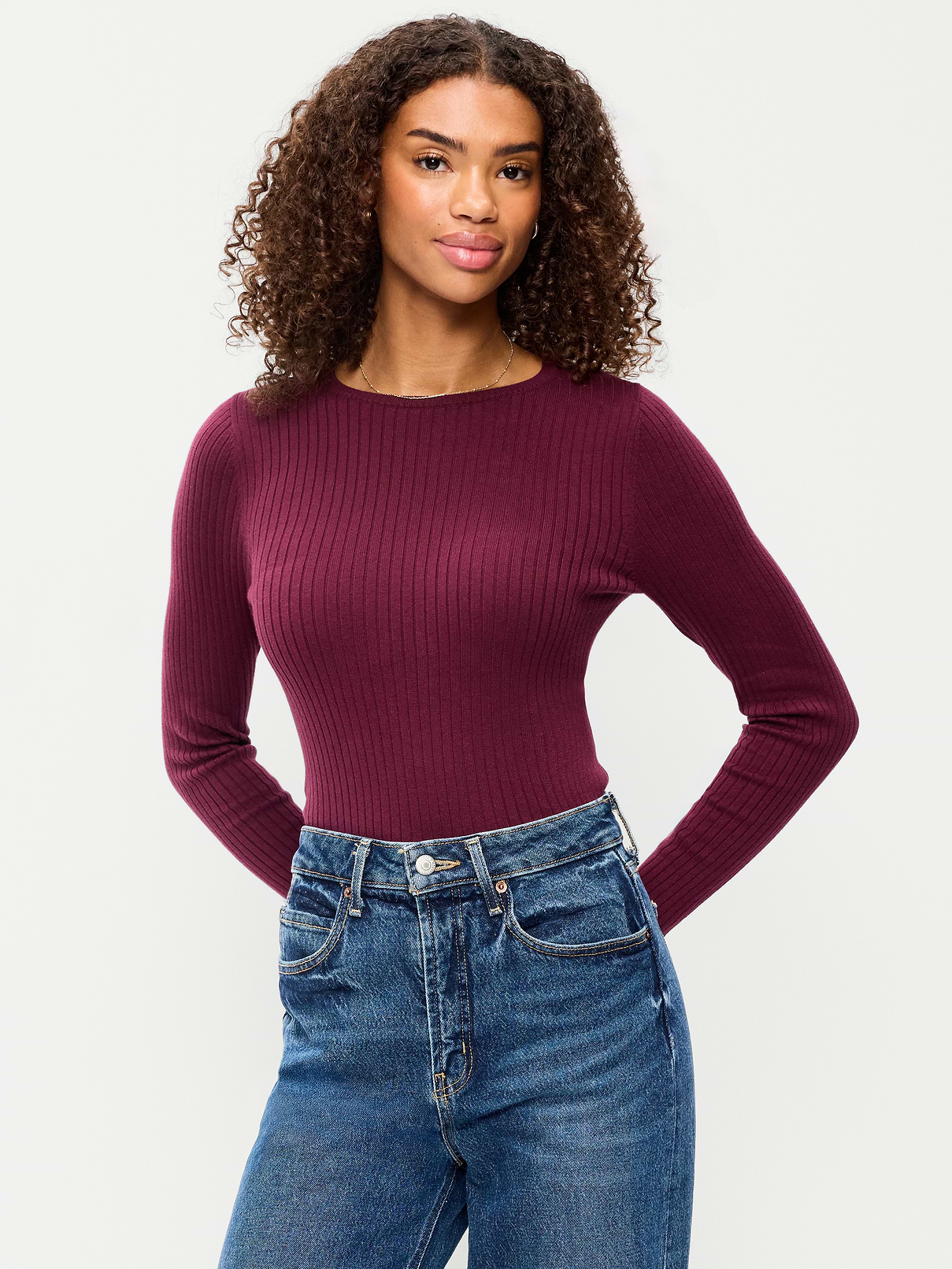 SoSoft Lite Crew-Neck Long-Sleeve Ribbed Sweater
