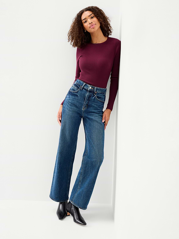 SoSoft Lite Crew-Neck Long-Sleeve Ribbed Top