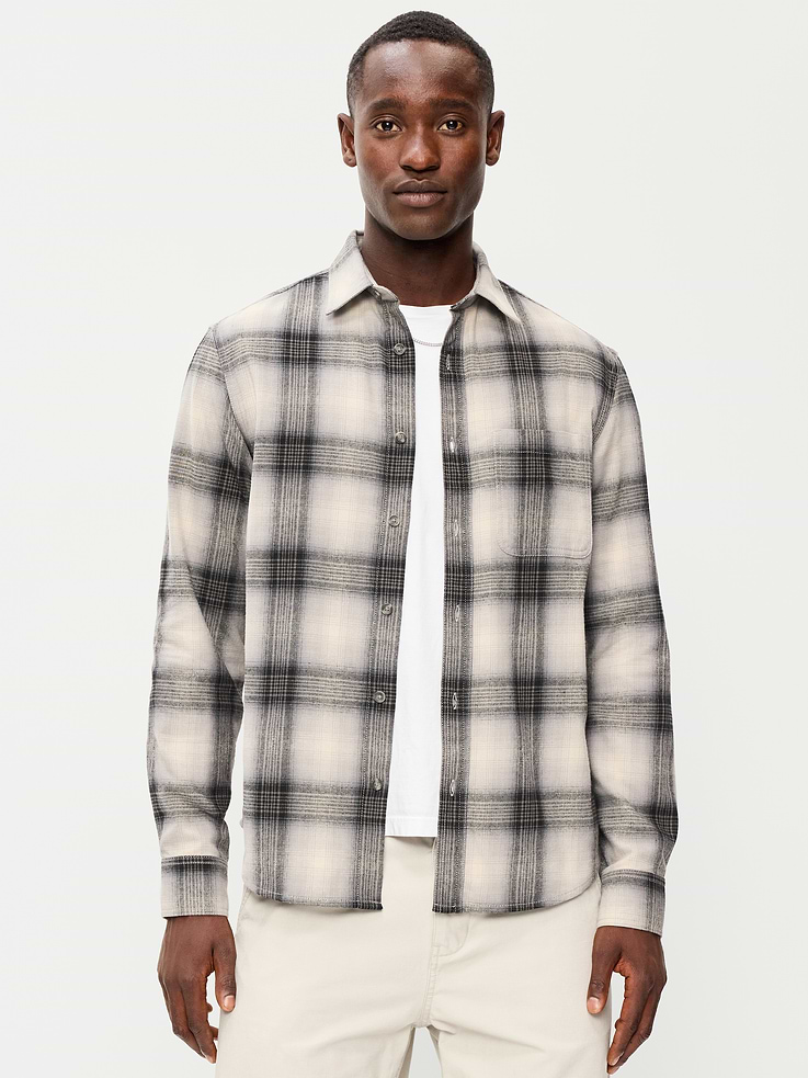 L'image numéro 1 présente Chemise décontractée en flanelle à manches longues avec poche