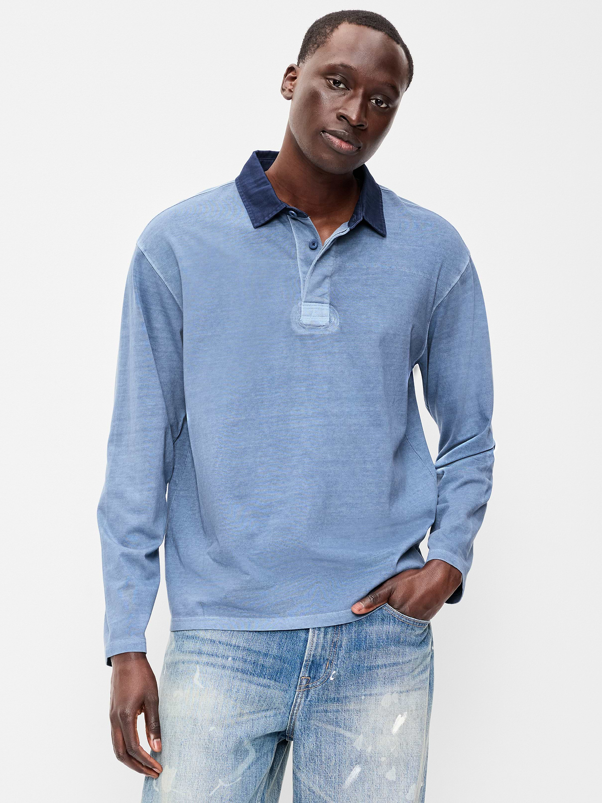 Image number 1 showing, Long-Sleeve Rugby Polo