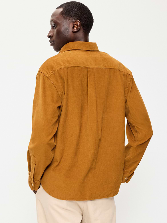 Loose Fit Long-Sleeve Corduroy Shirt