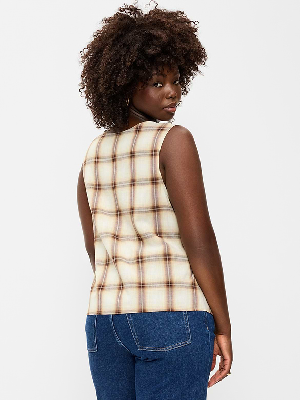 Sleeveless V-Neck Tie-Back Top