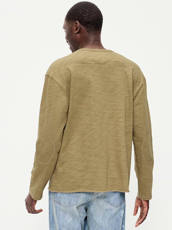 Long-Sleeve Slub Knit T-Shirt