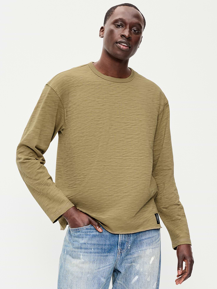 Image number 1 showing, Long-Sleeve Slub Knit T-Shirt
