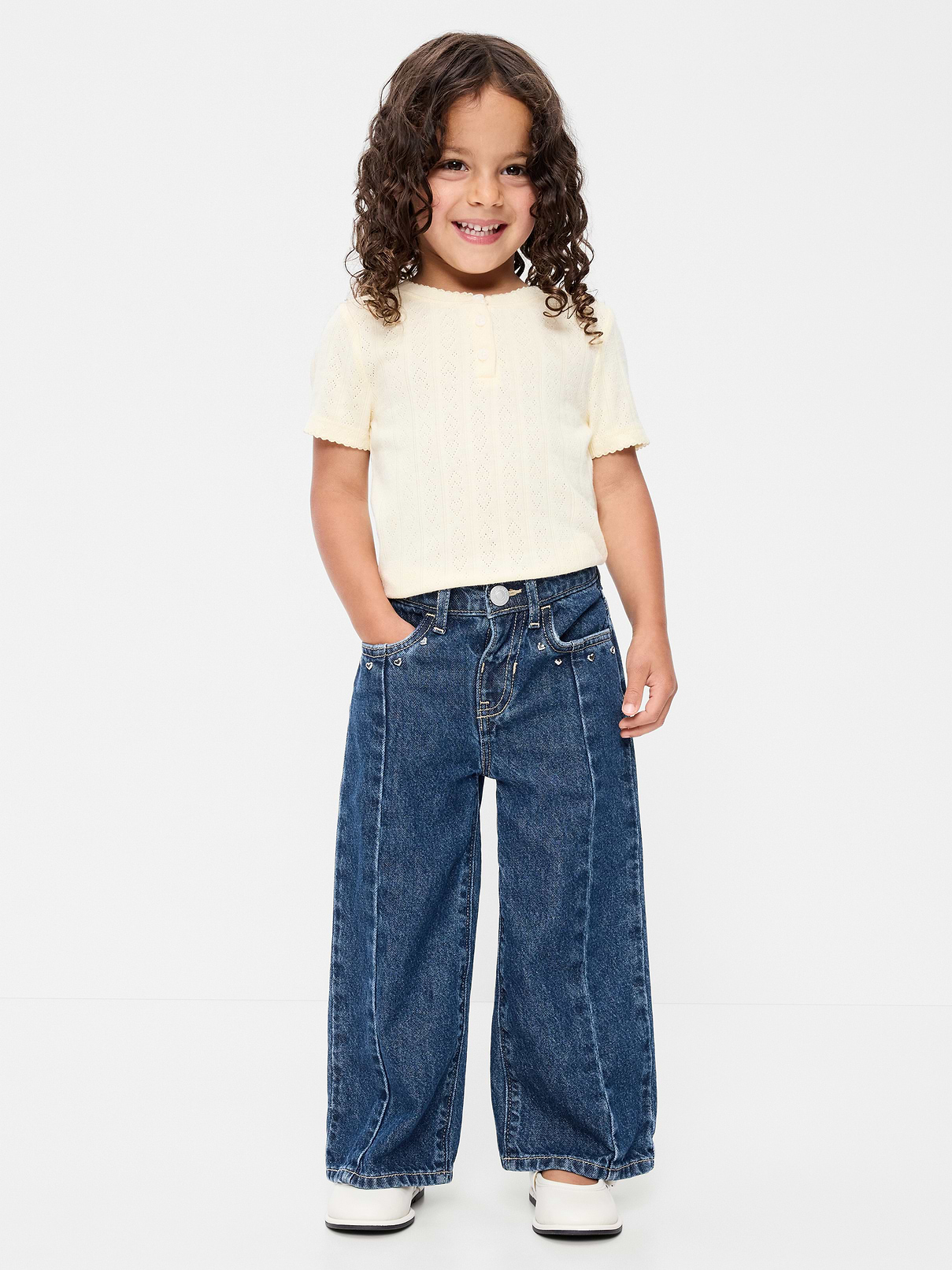 Image number 1 showing, Super Baggy Wide-Leg Jeans for Toddler Girls