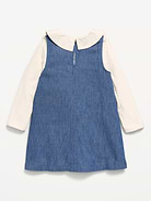 Image number 3 showing, Long-Sleeve Collared Top and Dress Set for Toddler Girls