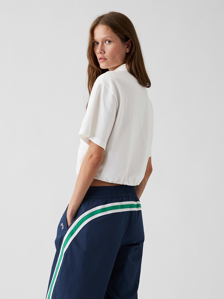 Image number 3 showing, Gap × Malbon Cinch Crop Polo Shirt