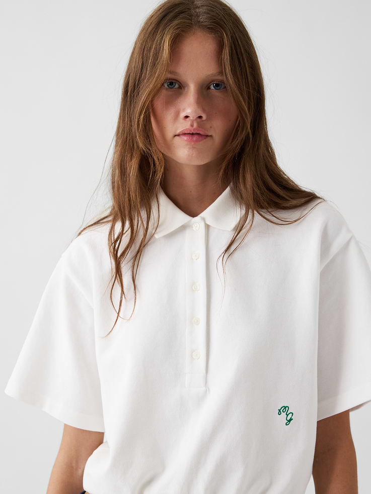 Image number 4 showing, Gap × Malbon Cinch Crop Polo Shirt