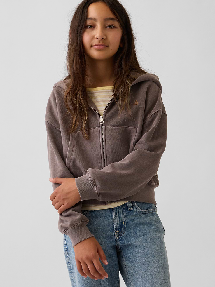 Image number 1 showing, Kids VintageSoft Oversized Logo Zip Hoodie