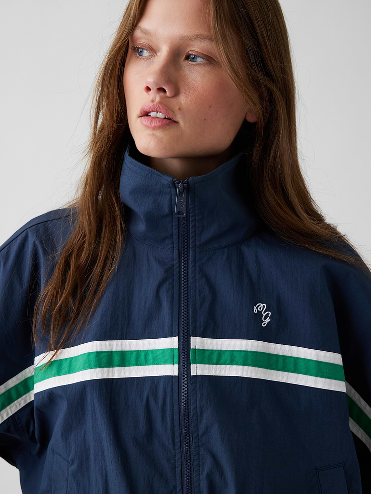 Image number 6 showing, Gap × Malbon Textured Poplin Windbreaker