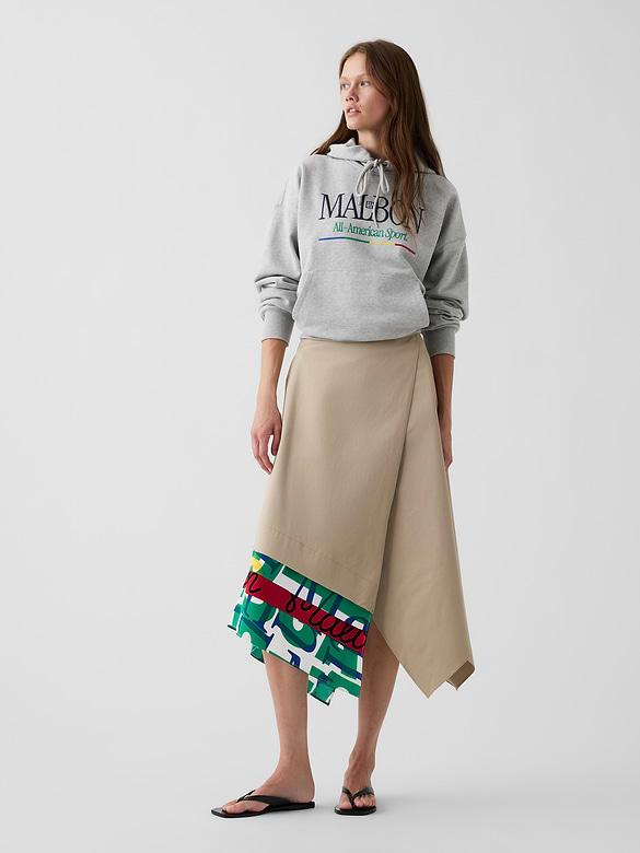Gap × Malbon Twill Handkerchief Maxi Skirt