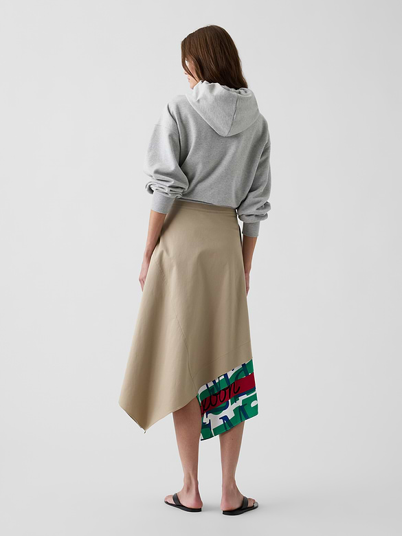 Gap × Malbon Twill Handkerchief Maxi Skirt