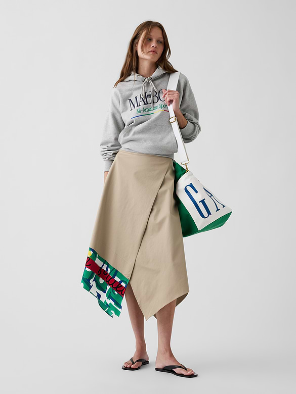 Gap × Malbon Twill Handkerchief Maxi Skirt