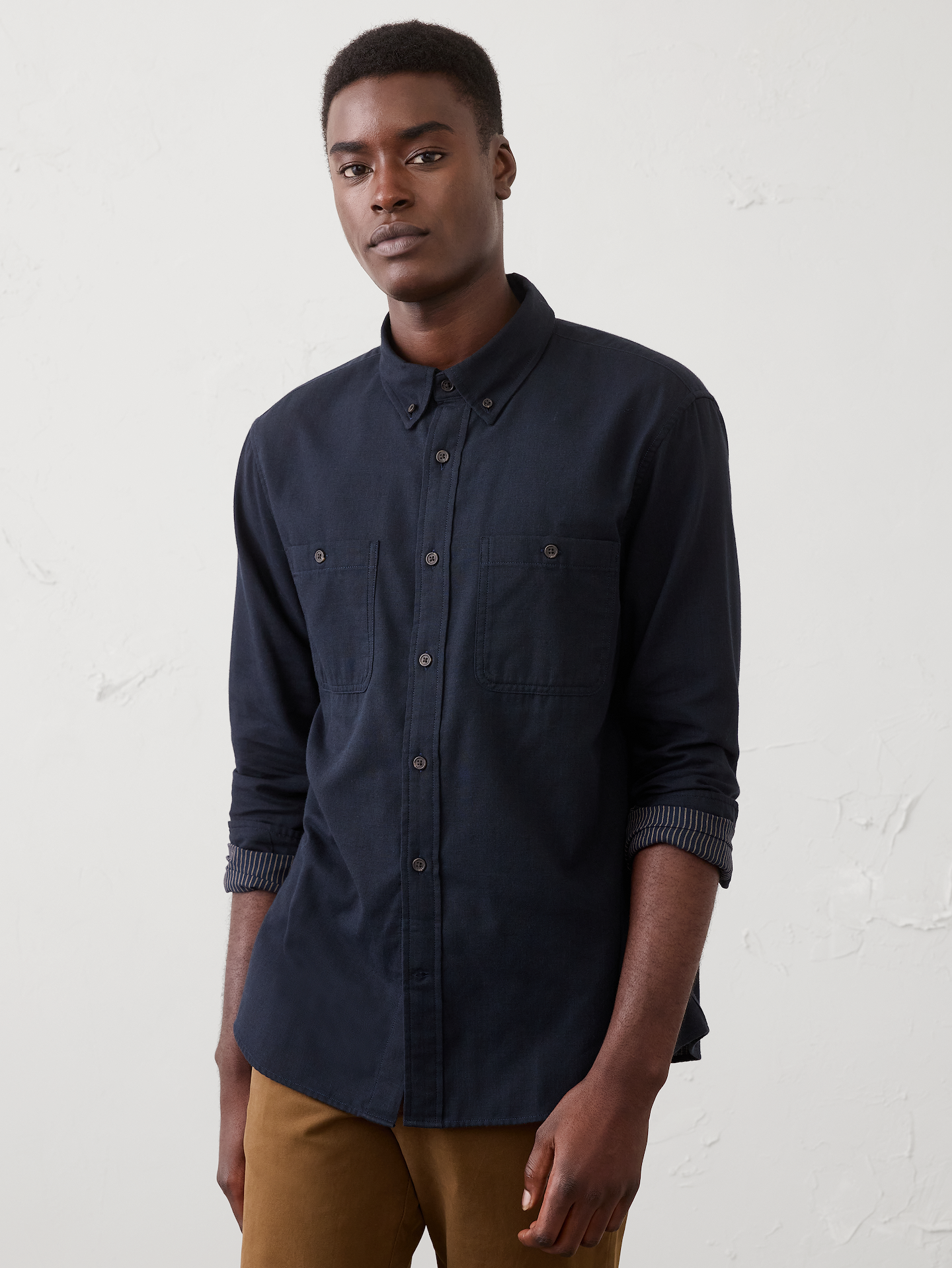 Image number 1 showing, Standard-Fit Soft Double Weave Shirt