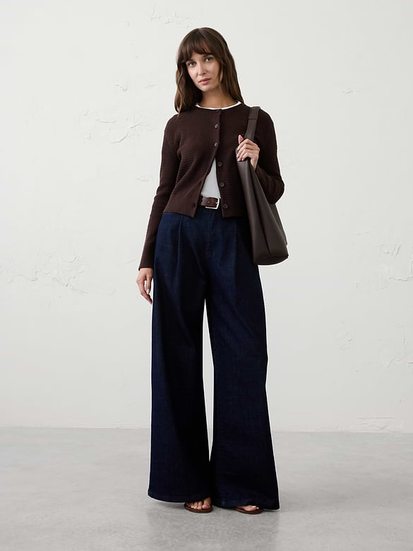Textured Cardigan Sweater