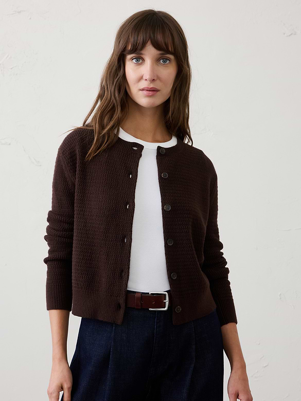 Textured Cardigan Sweater