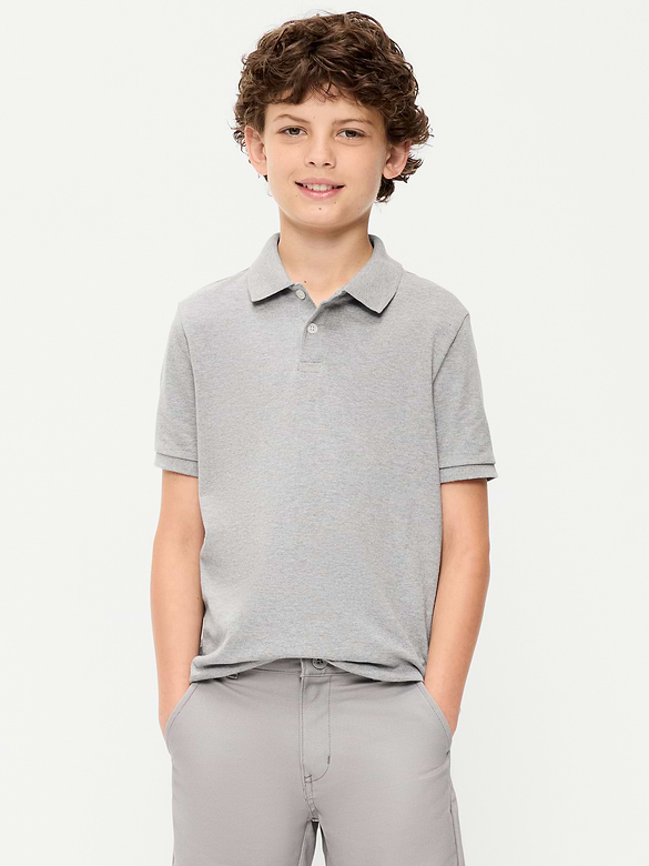 Polo d'uniforme en piqué Built-In Flex pour garçon
