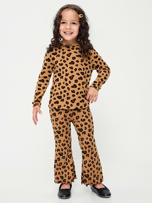 Printed Printed Ribbed Flare-Leg Leggings for Toddler Girls on clearance at Old Navy — 36% off