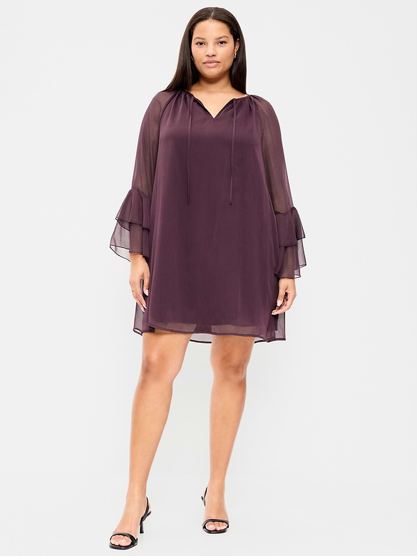 Bell-Sleeve Boho Mini Dress