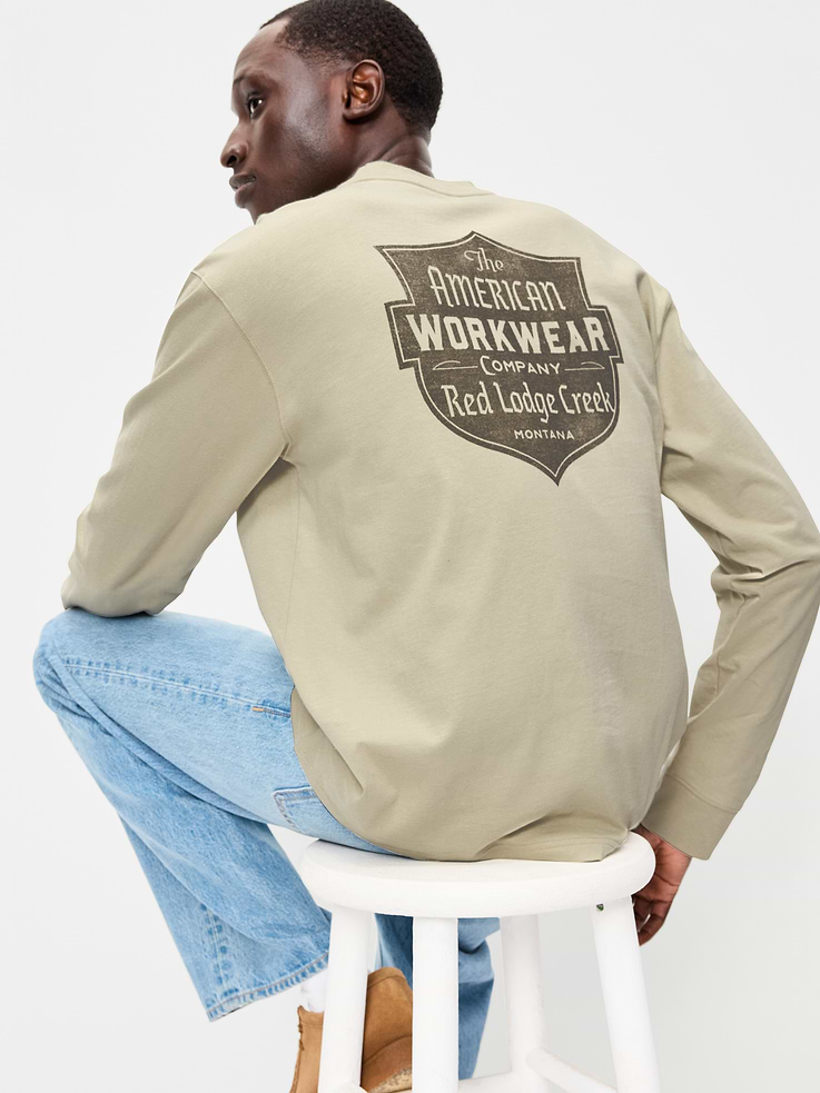 Image number 3 showing, Long-Sleeve Heavyweight Graphic T-Shirt