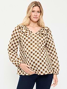 Image number 1 showing, Maternity Ruffle-Collar Popover Top
