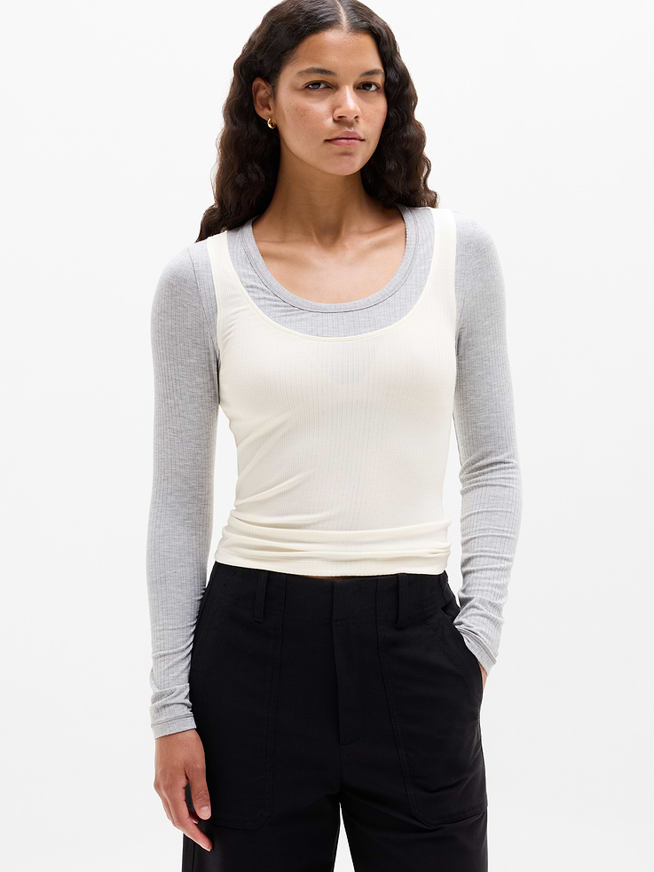 Image number 1 showing, Perfect Rib Layered Top