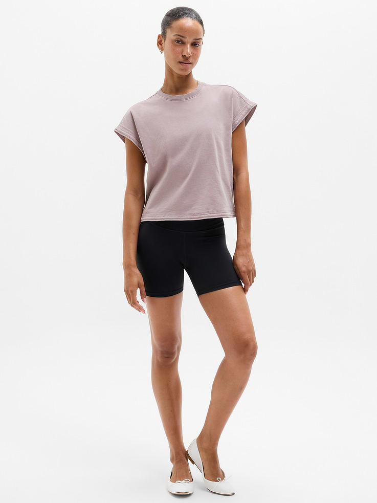 Image number 4 showing, Airy Cotton Terry Snow Wash Sweatshirt Tee