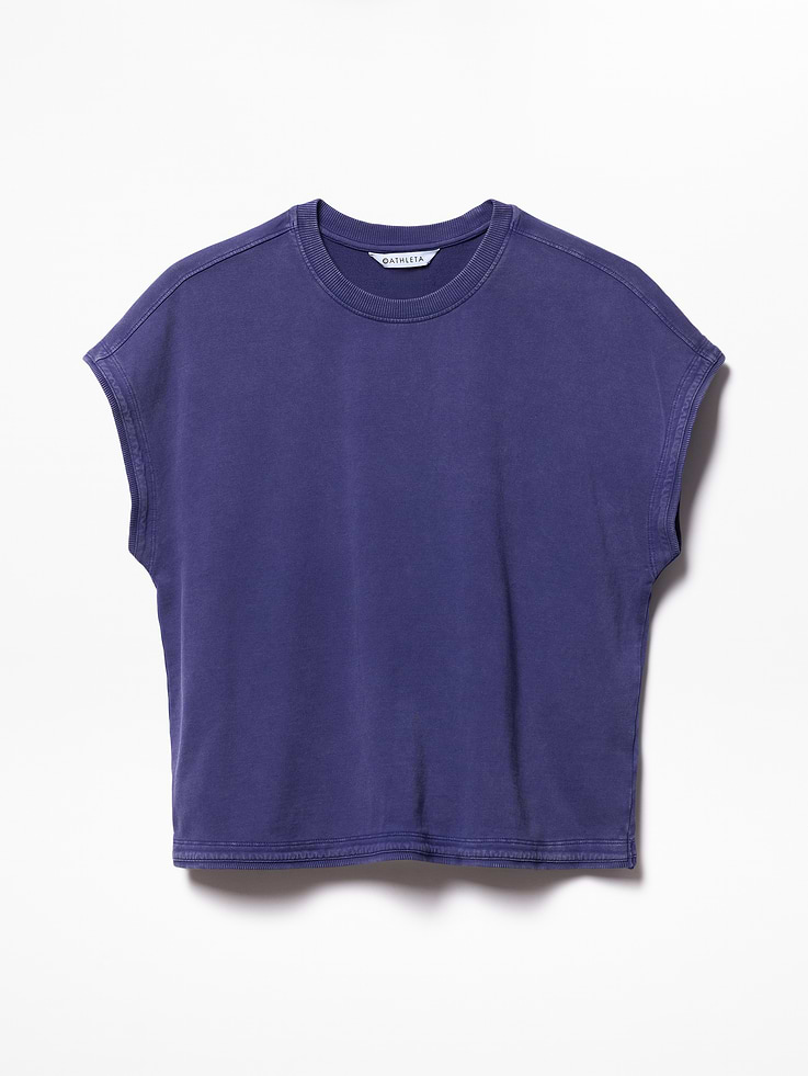 Image number 6 showing, Airy Cotton Terry Snow Wash Sweatshirt Tee