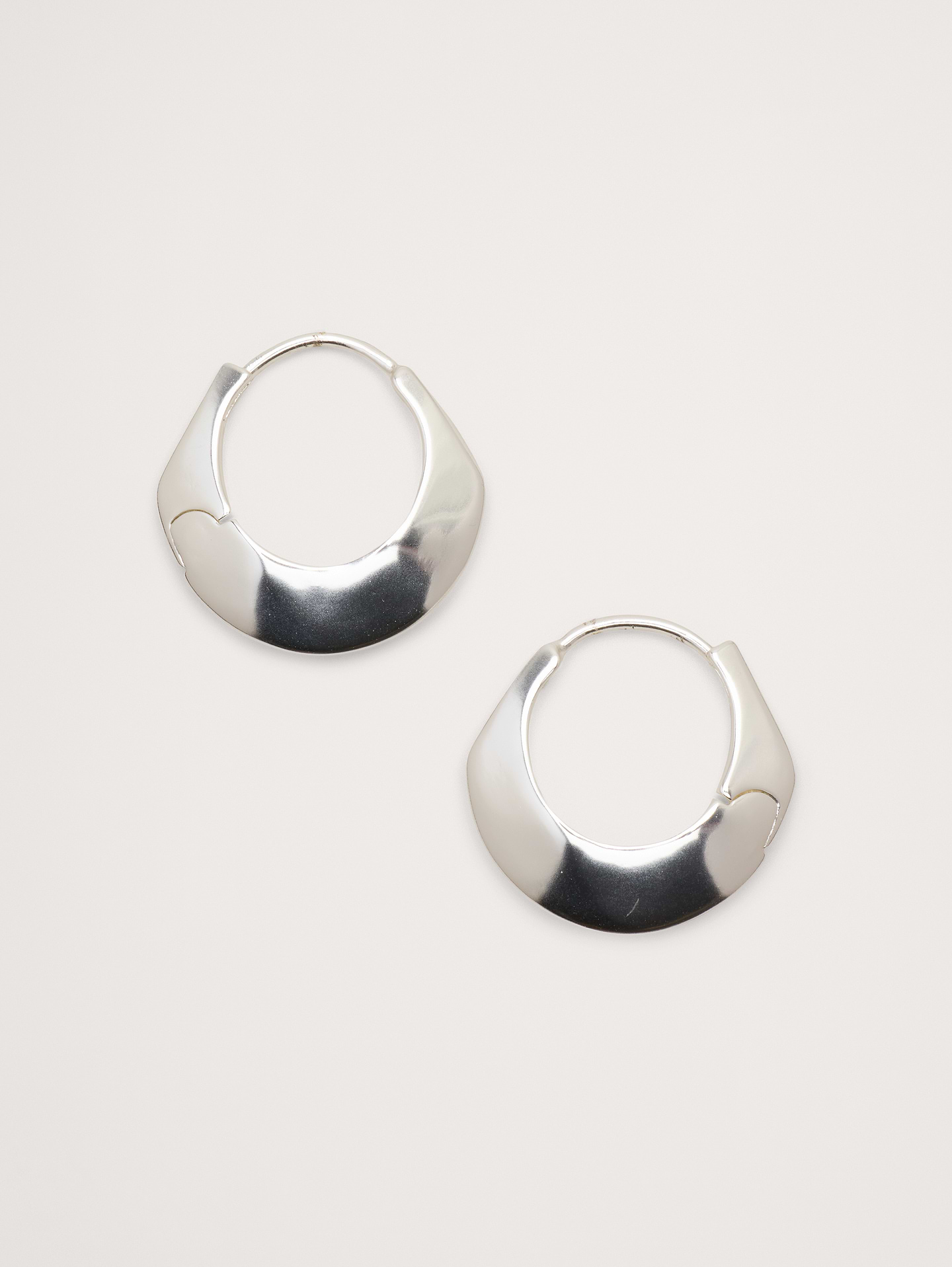Image number 1 showing, Hammered Drop Hoop Earrings