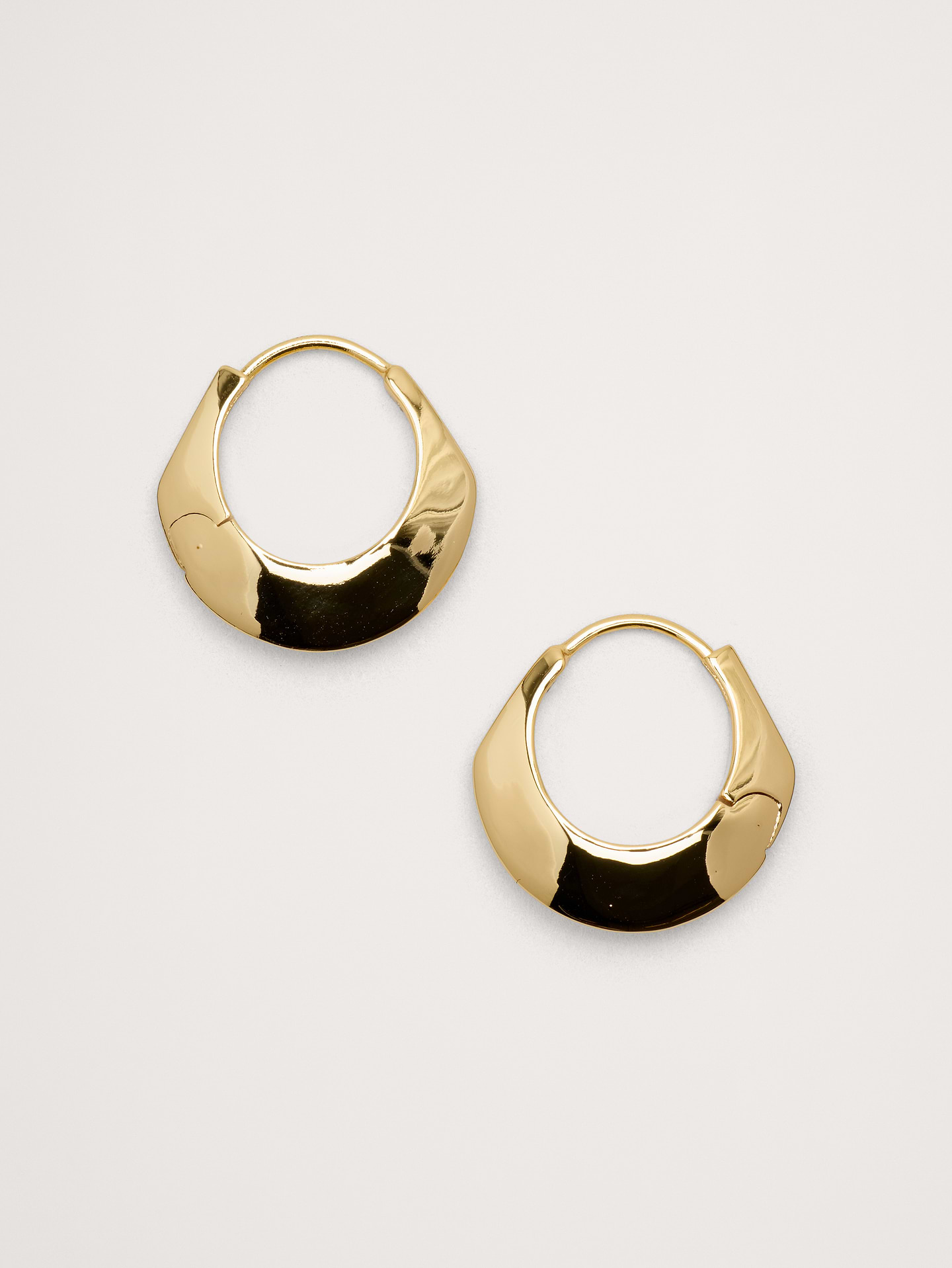 Image number 1 showing, Hammered Drop Hoop Earrings