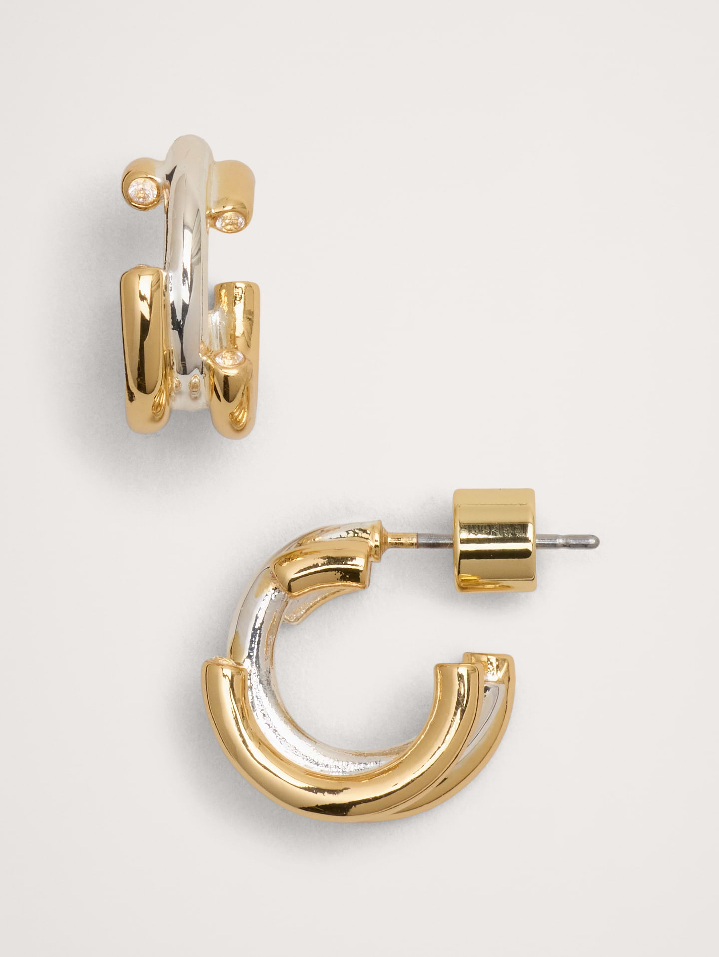 Image number 1 showing, Mini Dashed Hoop Earrings