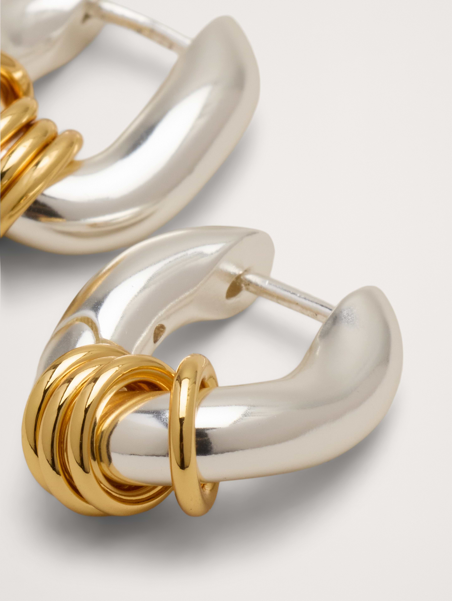 Image number 2 showing, Two-Tone Link Chain Earrings