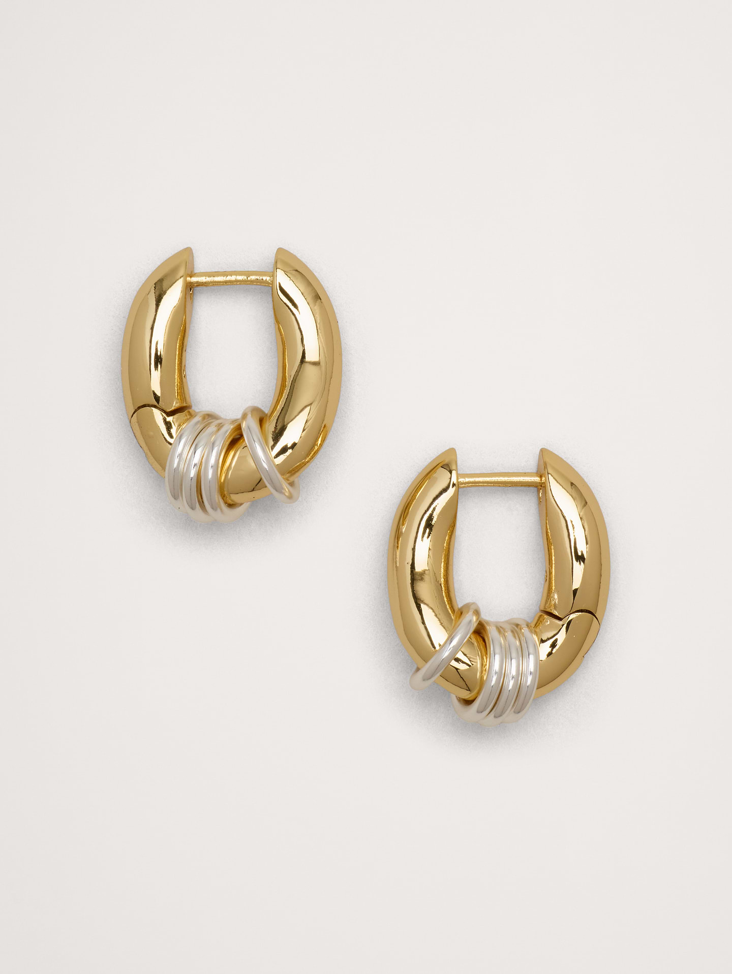 Image number 1 showing, Two-Tone Link Chain Earrings