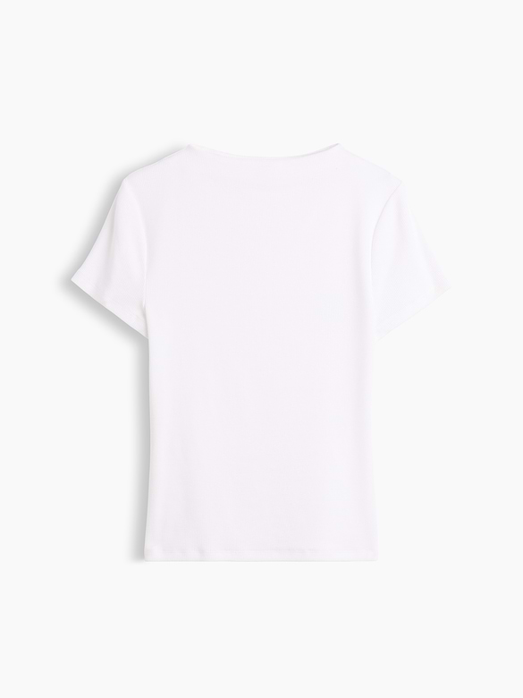 Modern Rib Mockneck Crop T-Shirt
