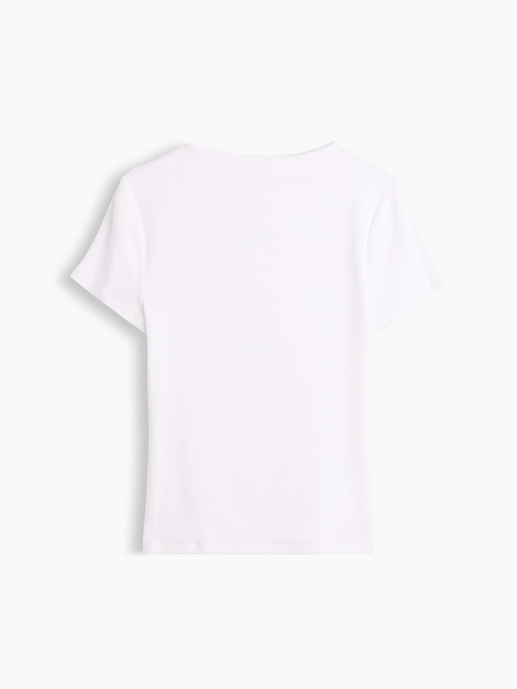 Image number 5 showing, Modern Rib Mockneck Crop T-Shirt