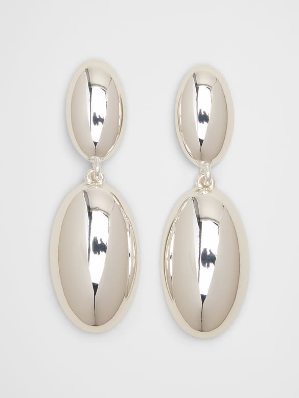 Oval Pendant Drop Earrings