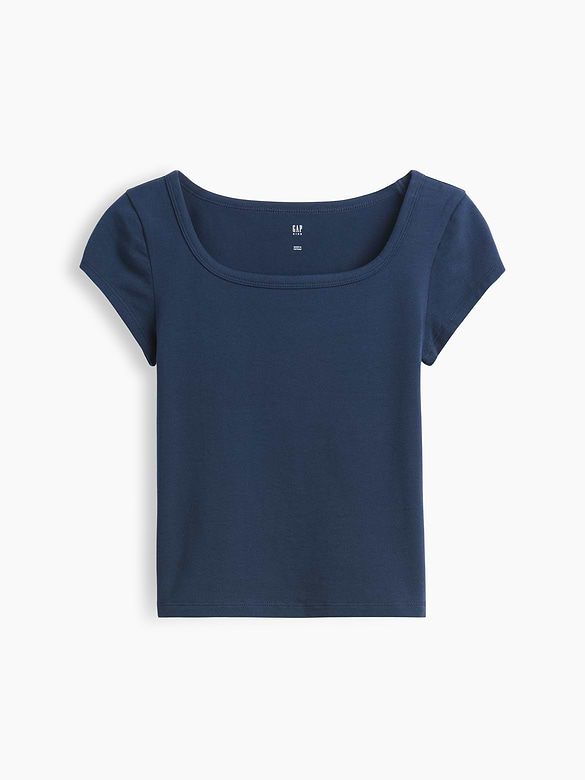 Kids CloseKnit Jersey Square-Neck T-Shirt