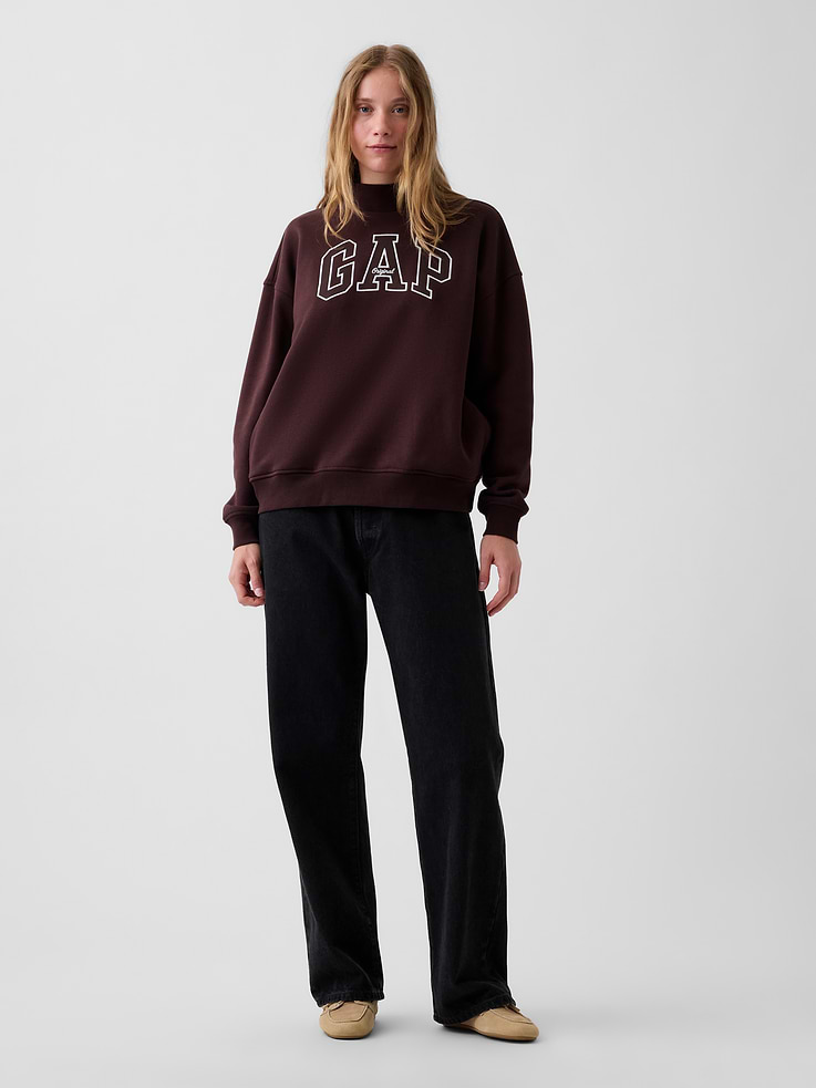 Image number 2 showing, VintageSoft Oversized Mockneck Logo Sweatshirt