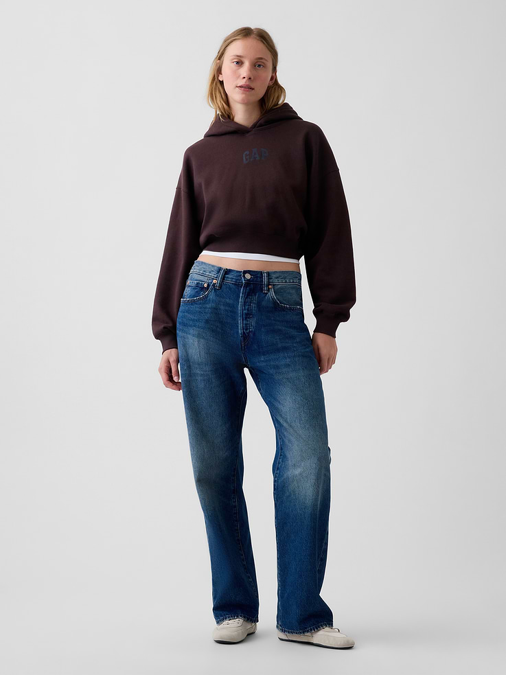 Image number 2 showing, VintageSoft Crop Logo Hoodie