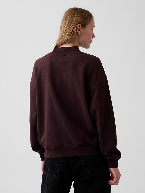 VintageSoft Oversized Mockneck Logo Sweatshirt