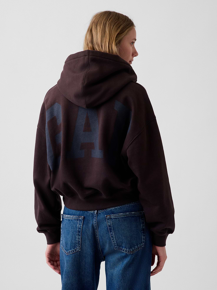 Image number 3 showing, VintageSoft Crop Logo Hoodie