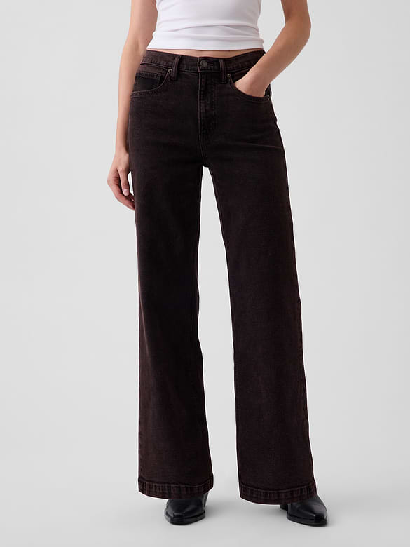 High Rise Stride Wide-Leg Jeans