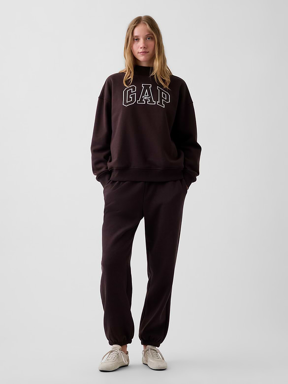 VintageSoft Oversized Mockneck Logo Sweatshirt
