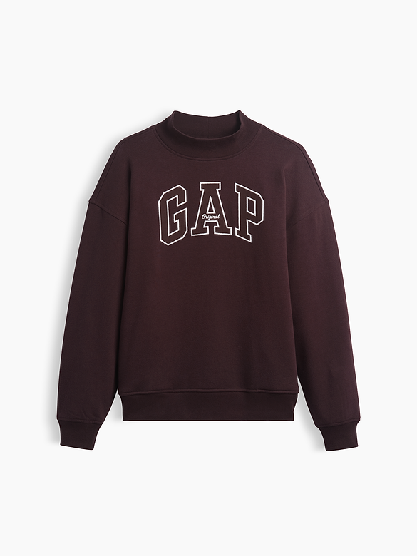 VintageSoft Oversized Mockneck Logo Sweatshirt