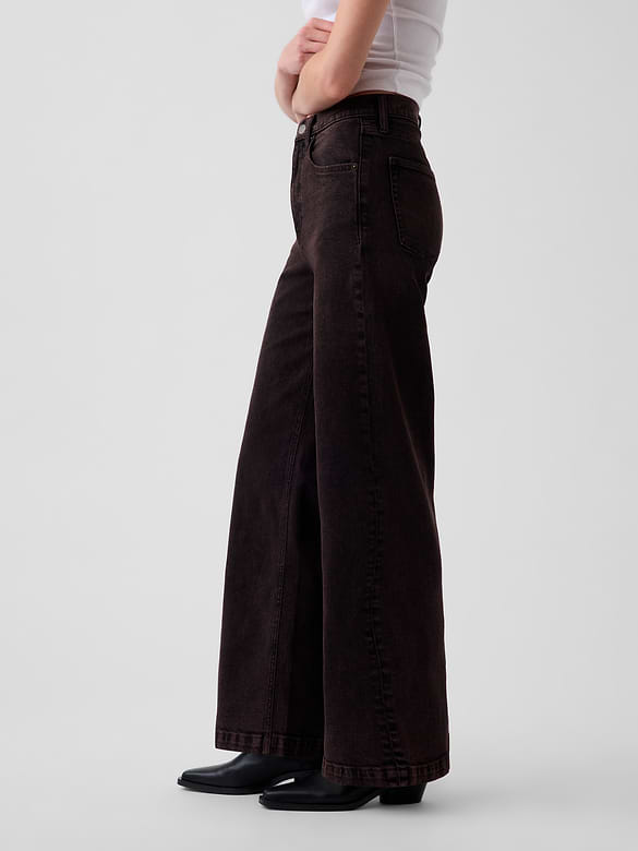 High Rise Stride Wide-Leg Jeans